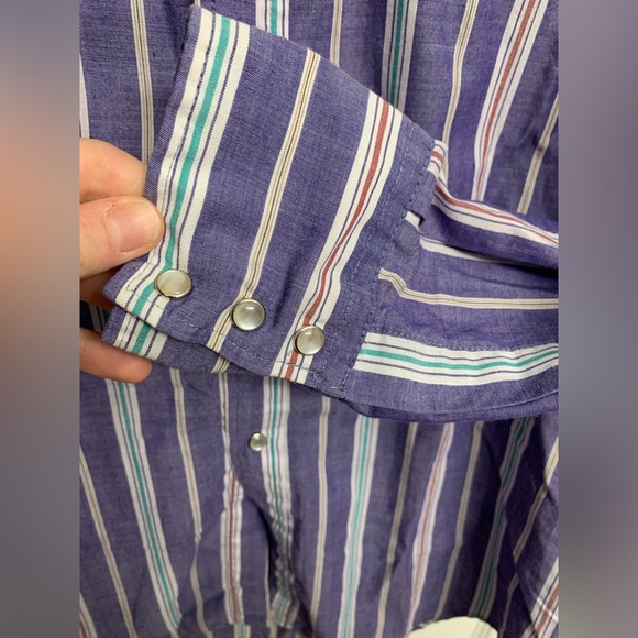 Retro ELY PLAINS Western LS Pearl Snap western cowboy 15.5 - Picture 12 of 13